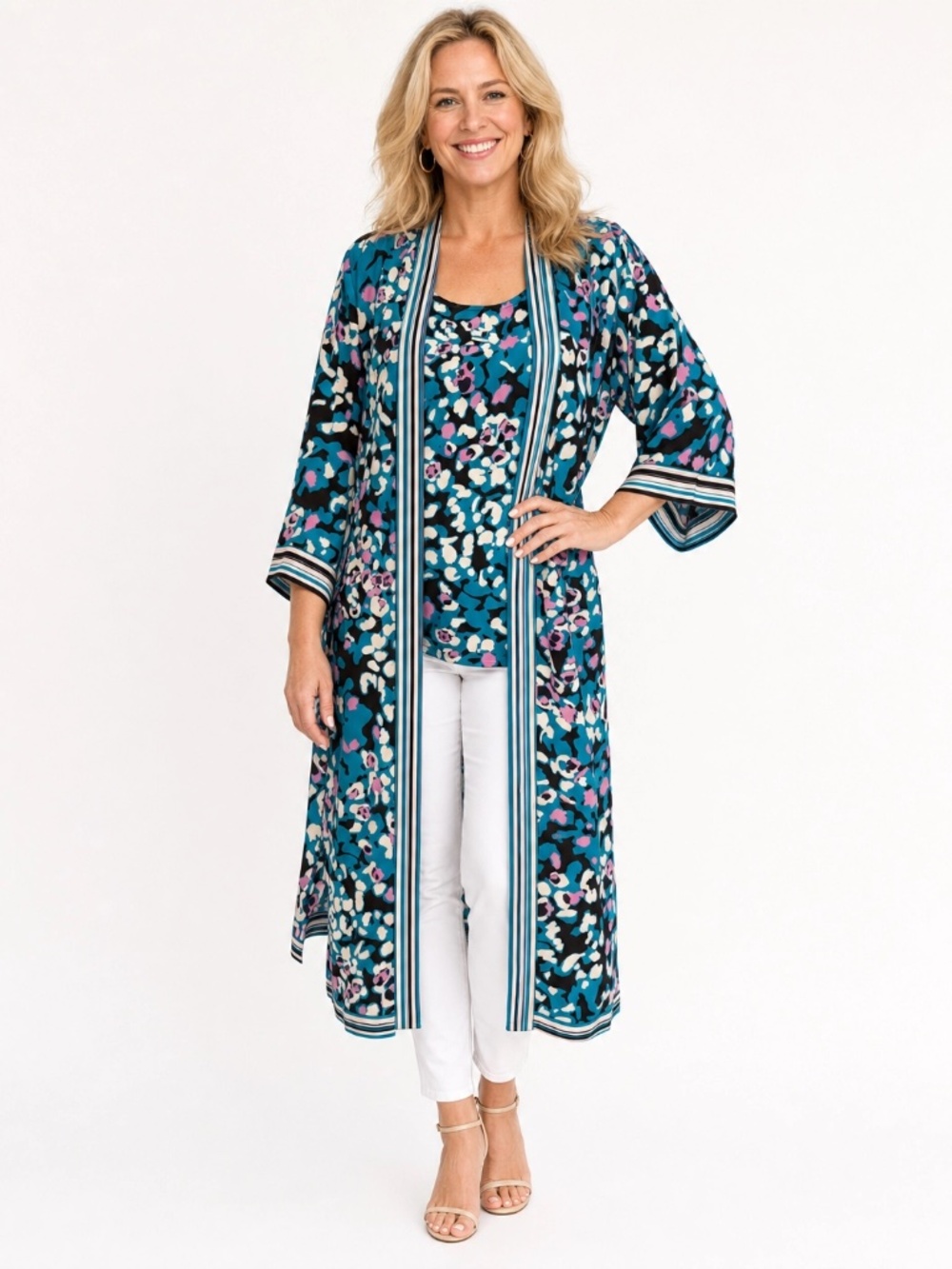 C. Wonder by Christian Siriano 2-Piece Floral Kimono & Tank Set NWT L/XL
